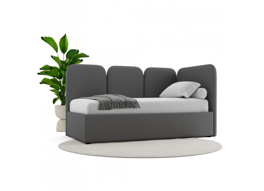 Łóżko młodzieżowe Toronto jednoosobowe z pojemnikiem na pościel na wymiar - Lambi 12