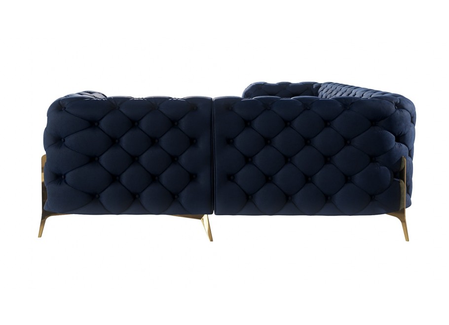 Narożnik czteroosobowy  pikowany glamour Chesterfield TEO HIGH 2+E+1 17