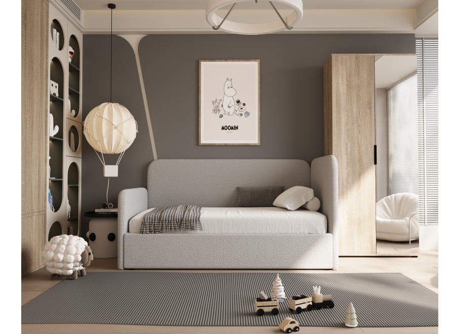 Łóżko młodzieżowe Waszyngton jednoosobowe z pojemnikiem na pościel na wymiar - Lambi 11