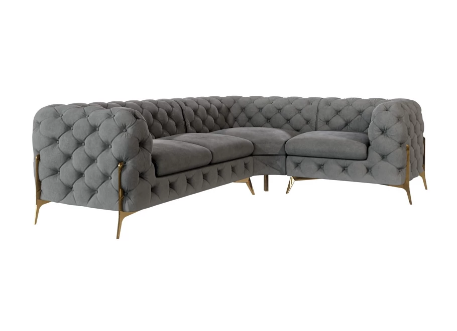 Narożnik czteroosobowy pikowany glamour Chesterfield TEO HIGH 2+E+1 Narożnik czteroosobowy pikowany glamour Chesterfield TEO HIGH 2+E+1