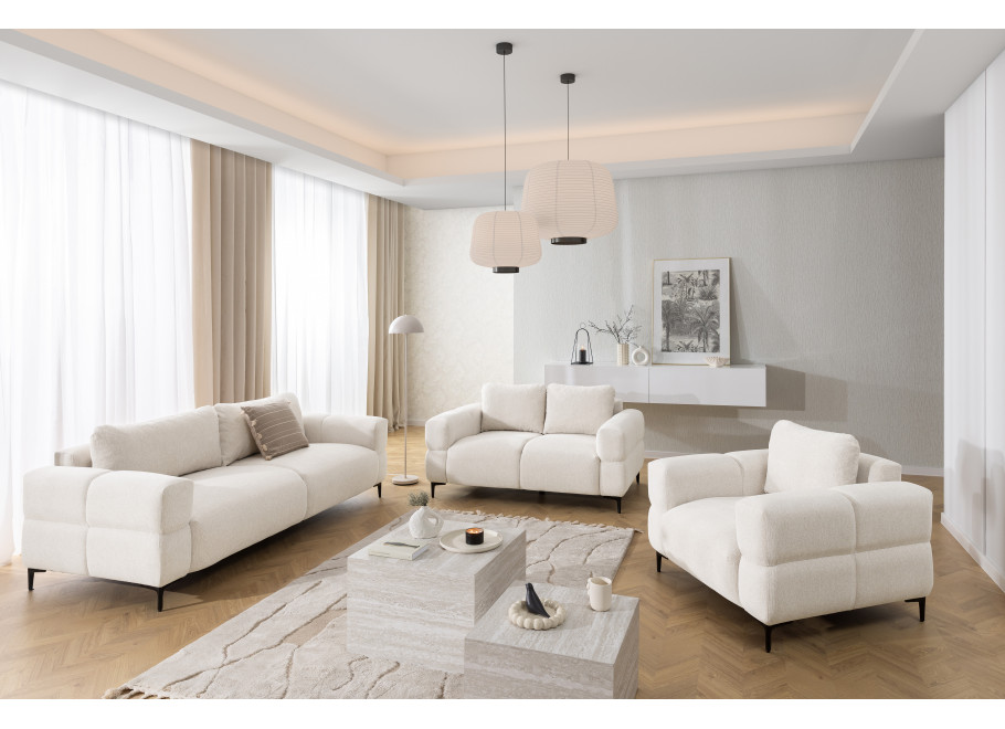 Nowoczesna Sofa na wysokich nóżkach Valentia 3os – Kanapa do Salonu - Aragon 01