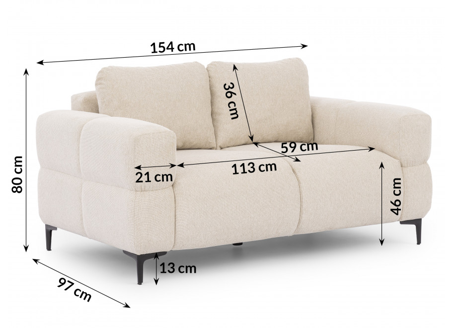 Nowoczesna Sofa 2-osobowa Valentia – Przytulna Kanapa do Salonu 5