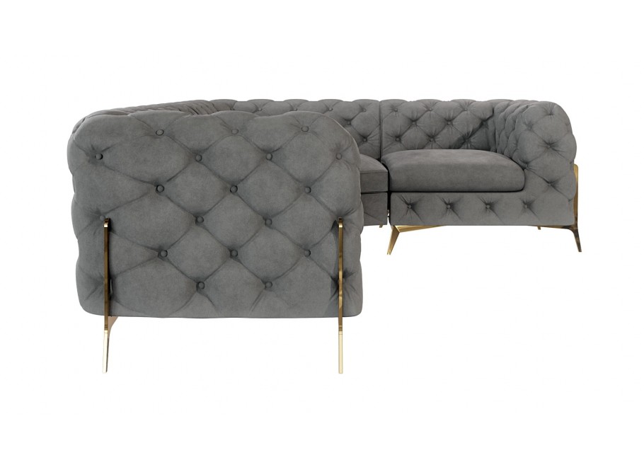 Narożnik czteroosobowy  pikowany glamour Chesterfield TEO HIGH 2+E+1 19