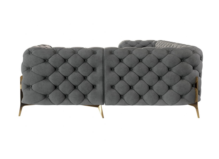 Narożnik czteroosobowy  pikowany glamour Chesterfield TEO HIGH 2+E+1 20