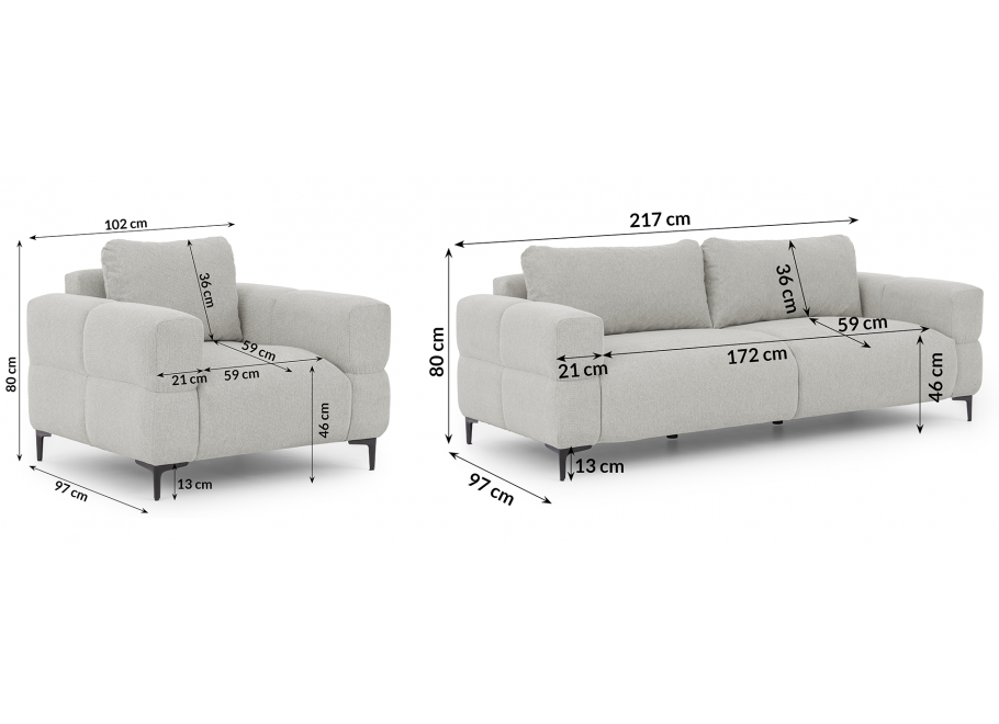 Przytulny Zestaw Wypoczynkowy 3+1 Valentia – Komplet Sof do Salonu 17