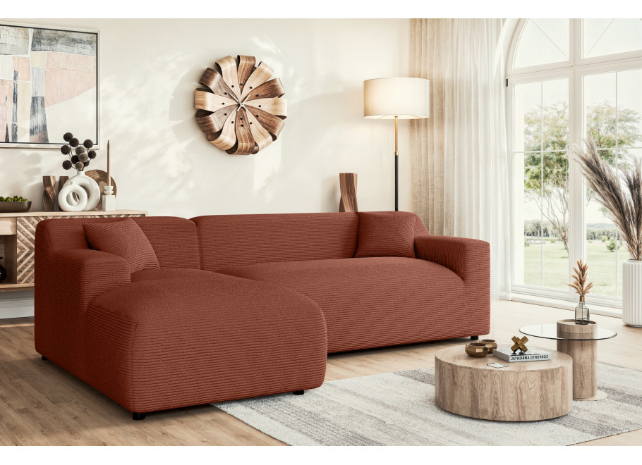 Narożnik czteroosobowy Lotos nowoczesny do salonu – sztruks - Lincoln 52