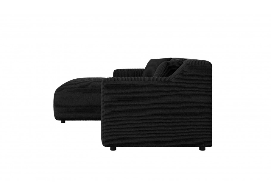 Czarny narożnik czteroosobowy nowoczesny Lotos do salonu – czarny sztruks 6