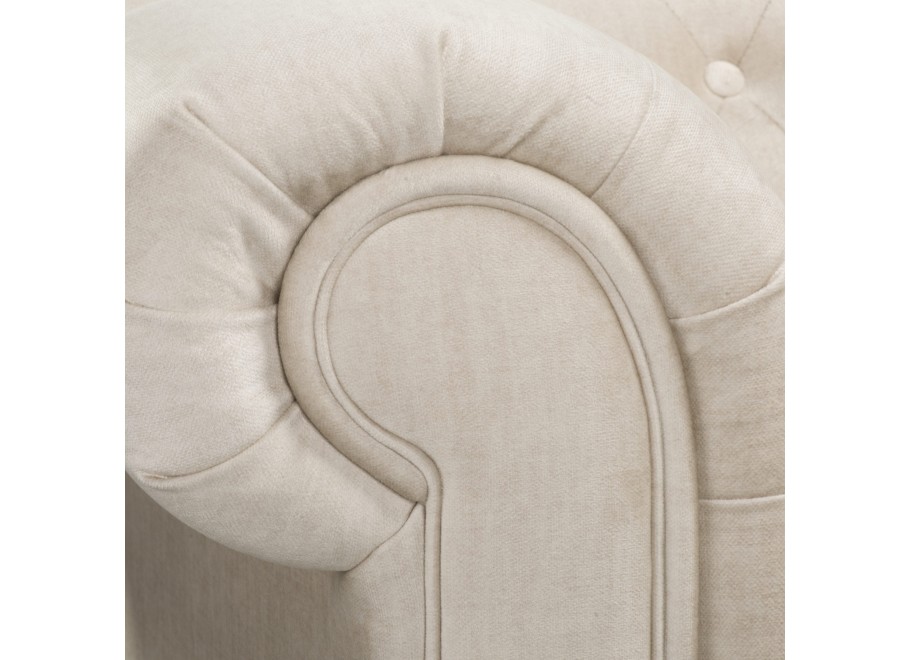 Narożnik pikowany z funkcją spania beżowy FINS rozkładany Chesterfield - Vogue 01