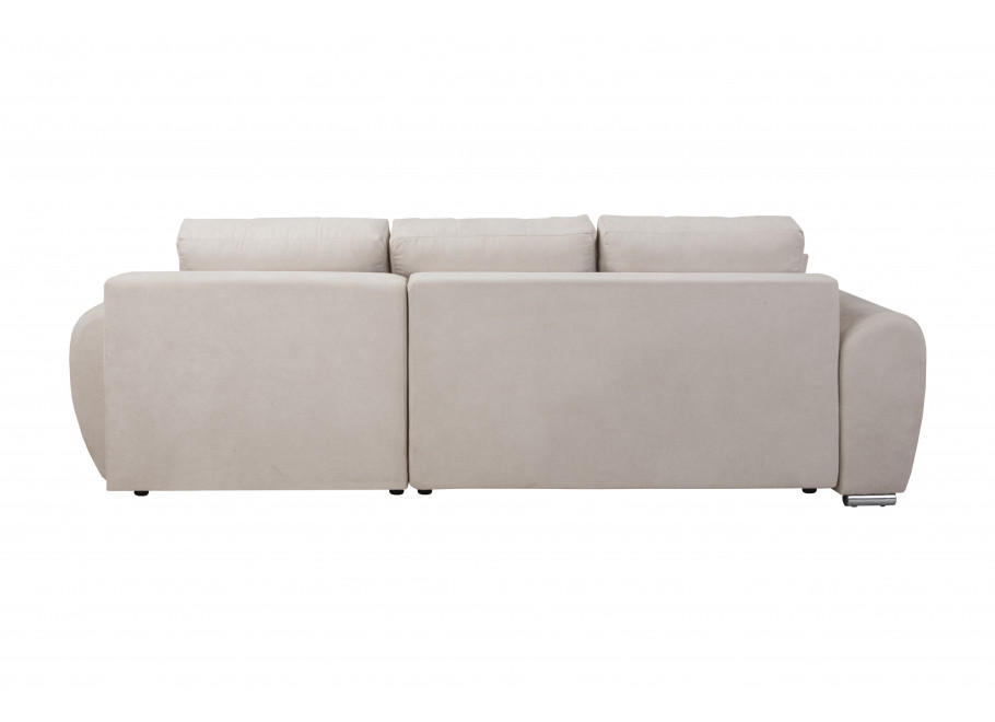 Narożnik do Salonu z funkcją spania i pojemnikiem ZEMO BIS - beżowy welur - Enjoy 01