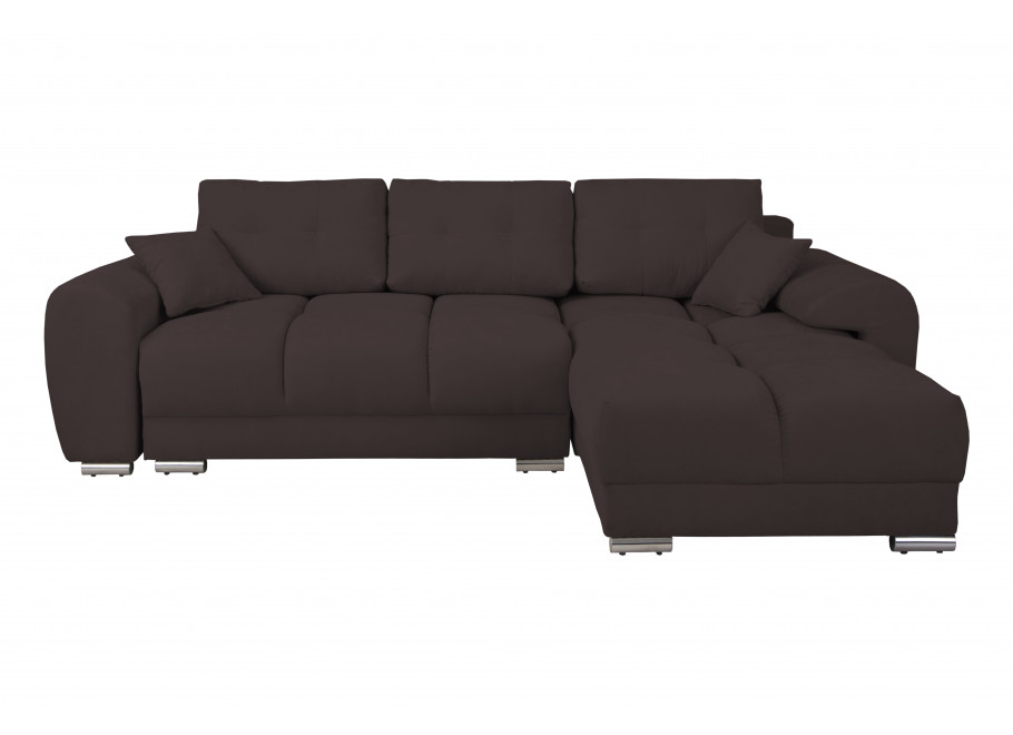 Narożnik rozkładany do salonu ZEMO BIS - ciemny brąz z funkcją spania - Enjoy 06