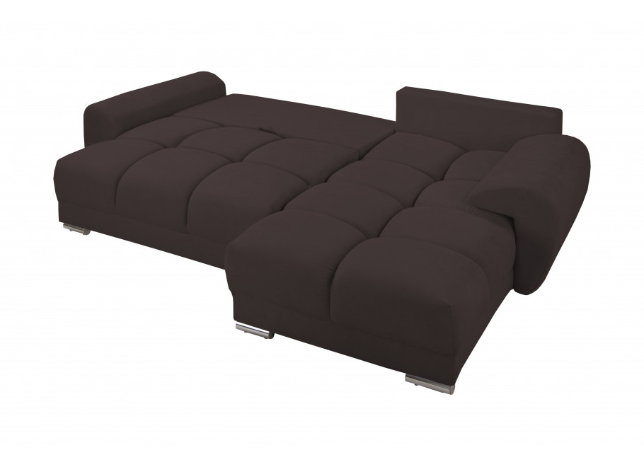 Narożnik rozkładany do salonu ZEMO BIS - ciemny brąz z funkcją spania - Enjoy 06