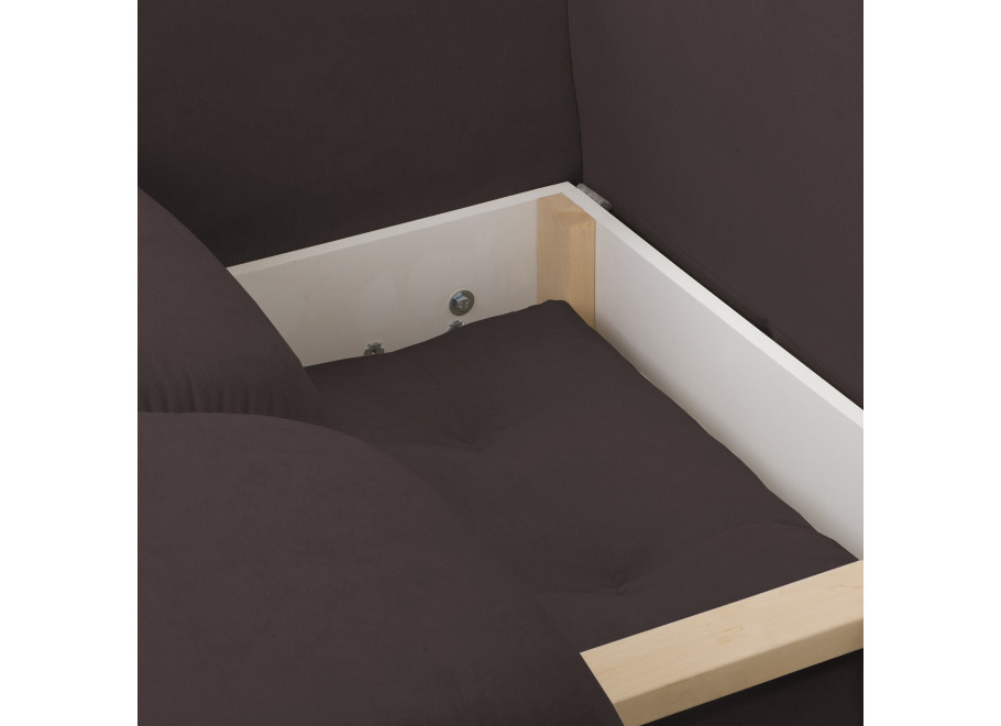 Narożnik rozkładany do salonu ZEMO BIS - ciemny brąz z funkcją spania - Enjoy 06