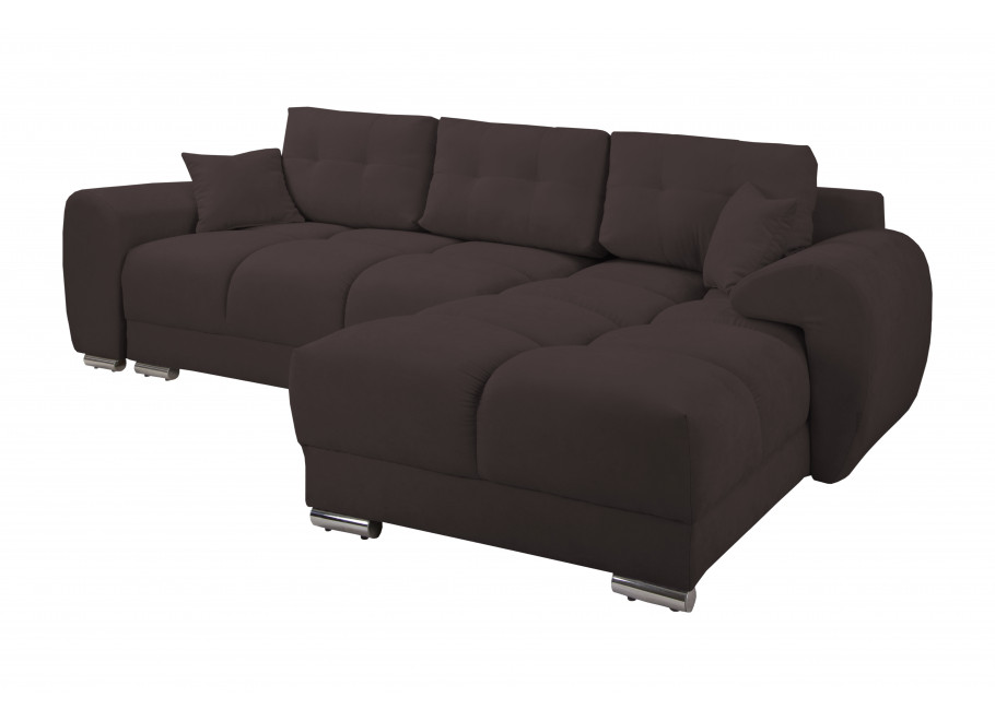 Narożnik rozkładany do salonu ZEMO BIS - ciemny brąz z funkcją spania - Enjoy 06