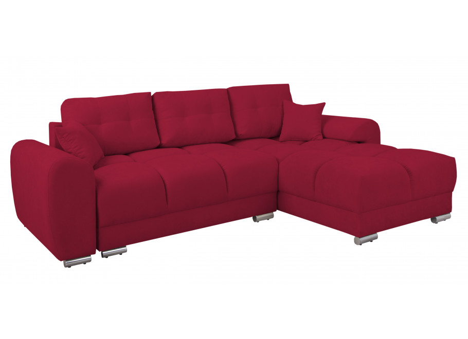Narożnik z funkcją spania ZEMO BIS - Bordowy z Poduszkami - Enjoy 14