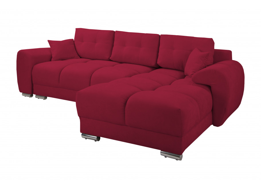 Narożnik z funkcją spania ZEMO BIS - Bordowy z Poduszkami - Enjoy 14