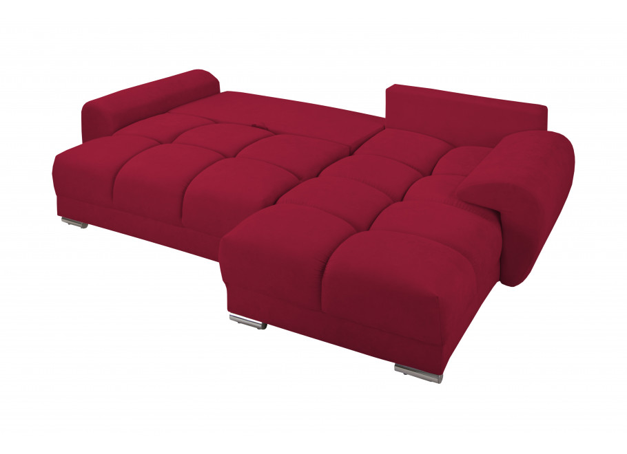 Narożnik z funkcją spania ZEMO BIS - Bordowy z Poduszkami - Enjoy 14
