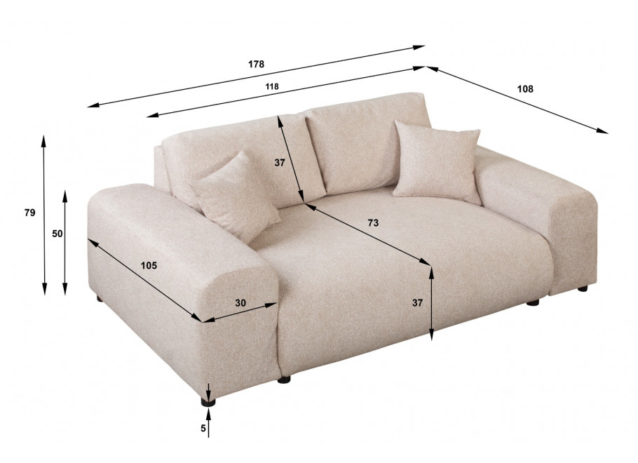 Sofa dwuosobowa nowoczesna Candi 5