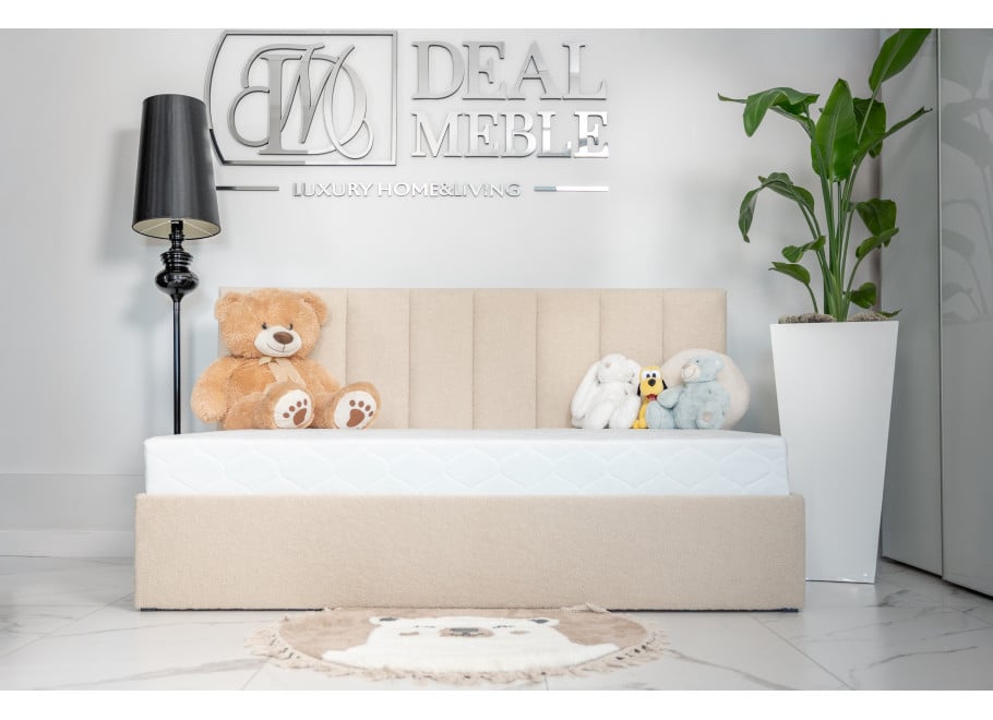 Łóżko młodzieżowe Dakota tapicerowane z pojemnikiem na pościel na wymiar - Lambi 5