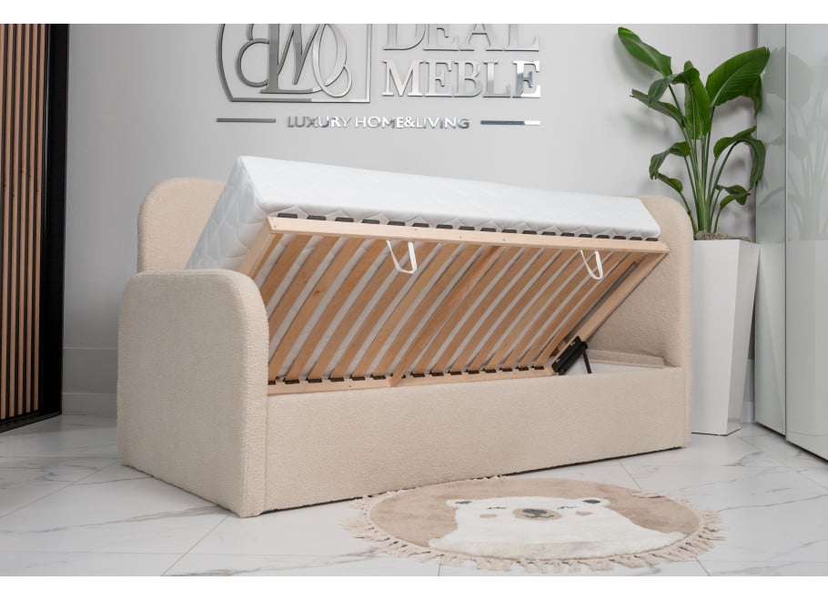 Łóżko młodzieżowe Dakota tapicerowane z pojemnikiem na pościel na wymiar - Lambi 5