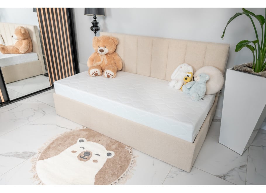 Łóżko młodzieżowe Dakota tapicerowane z pojemnikiem na pościel na wymiar - Lambi 5