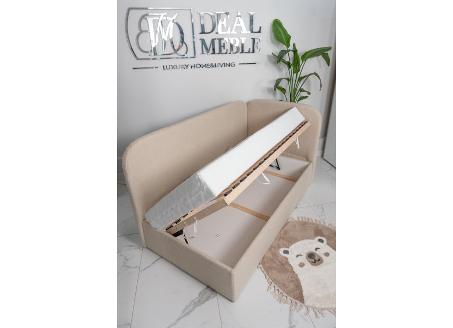 Łóżko młodzieżowe Montana jednoosobowe z pojemnikiem na pościel na wymiar - Lambi 5