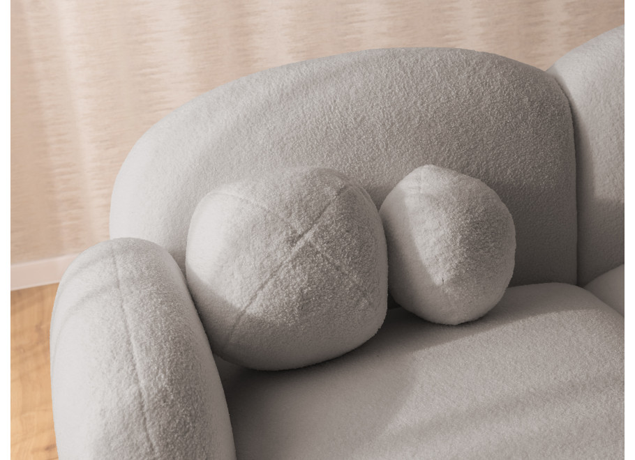 Szary, duży, nowoczesny narożnik z ozdobnymi poduszkami Bloop - Quelle 83