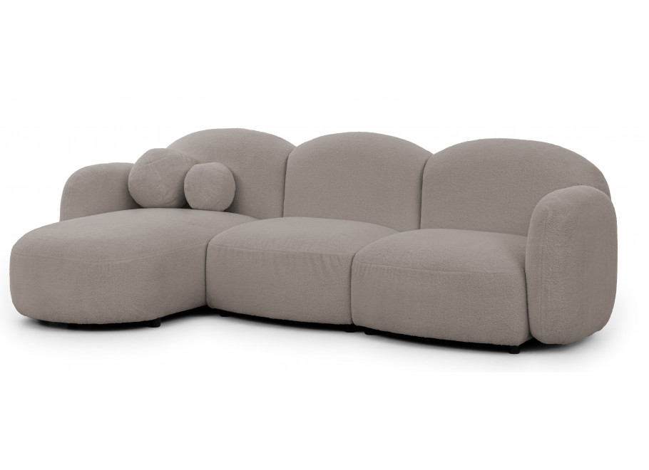 Szary, duży, nowoczesny narożnik z ozdobnymi poduszkami Bloop - Quelle 83