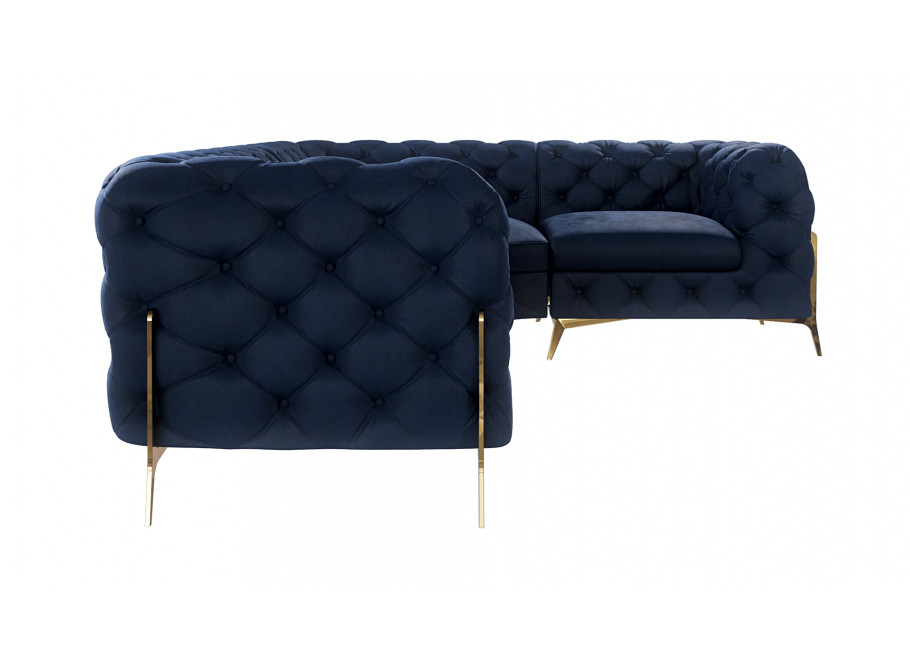 Granatowy narożnik na wysokich nóżkach TEO HIGH 2+E+1 Chesterfield - Riviera 81
