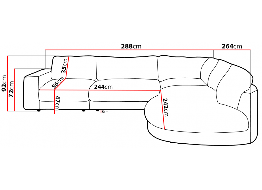 Szarobeżowy narożnik TROT – Duży nowoczesny narożnik do salonu 5