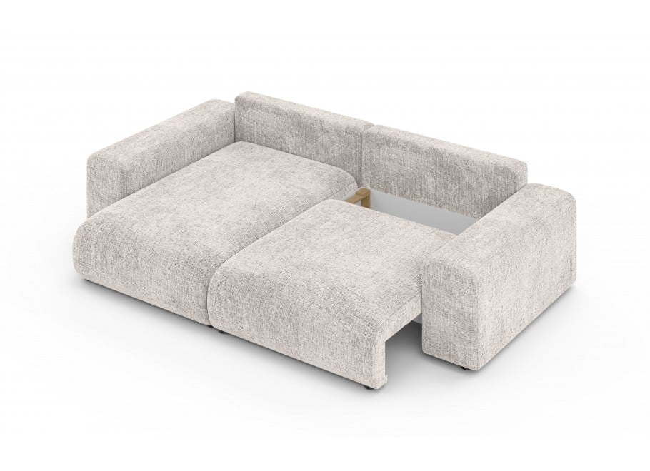 Beżowy narożnik z funkcją spania Cleo w kształcie L - Cremona 2