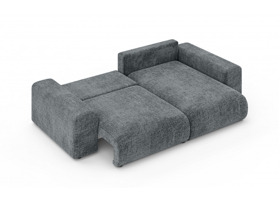 Szary, duży narożnik z funkcją spania Cleo w kształcie L - Cremona 95