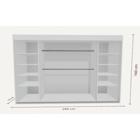 Szafa przesuwna dwudrzwiowa czarny i wotan z lustrem NIKA - 160x250x60