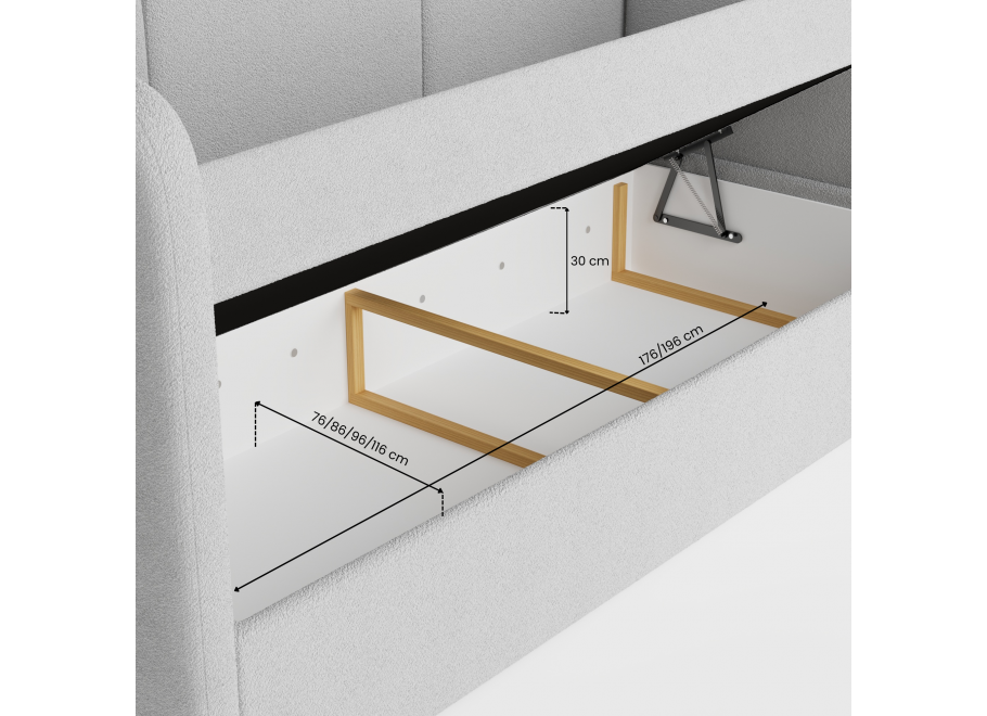 Łóżko Waszyngton Comfort młodzieżowe z pojemnikiem na pościel na wymiar 6