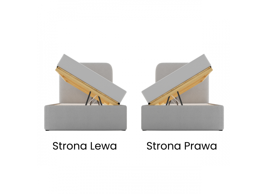 Łóżko młodzieżowe Atlanta jednoosobowe z pojemnikiem na pościel na wymiar 8