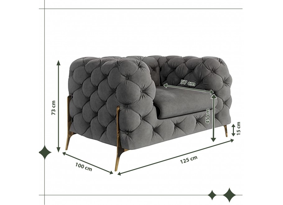 Fotel pikowany chesterfield TEO HIGH glamour 10