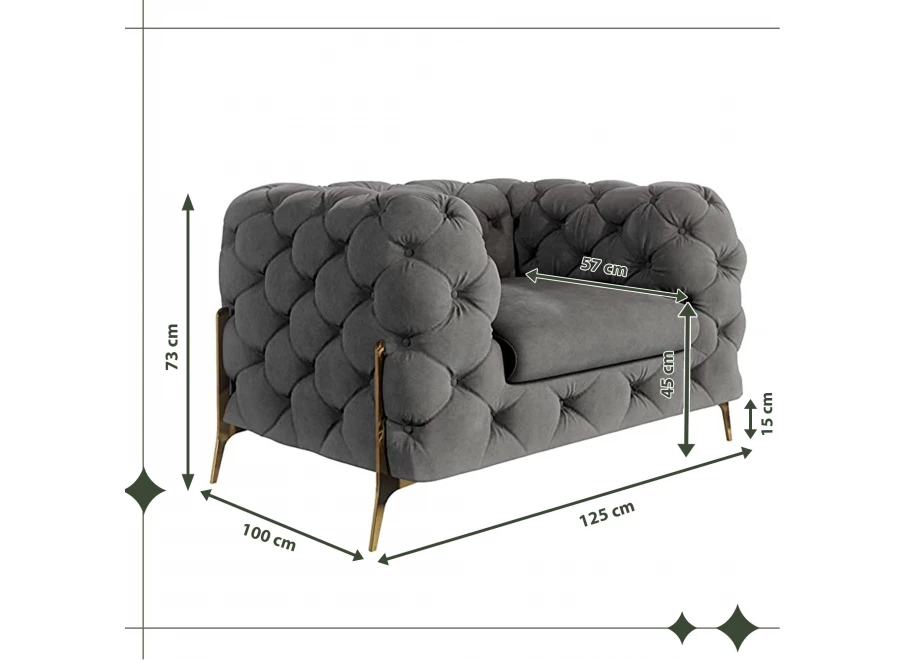 Fotel pikowany chesterfield TEO HIGH glamour Fotel pikowany chesterfield TEO HIGH glamour