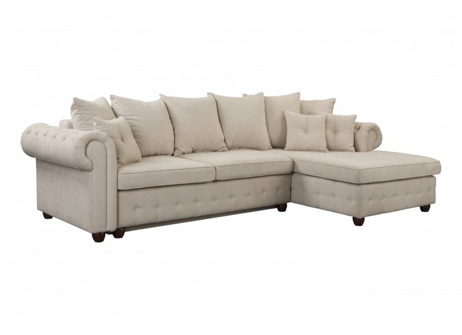 Narożnik pikowany z funkcją spania i pojemnikiem na pościel LUZERN - Soro 21