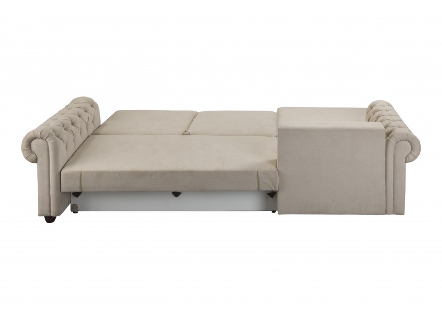 Narożnik pikowany z funkcją spania i pojemnikiem na pościel LUZERN 12