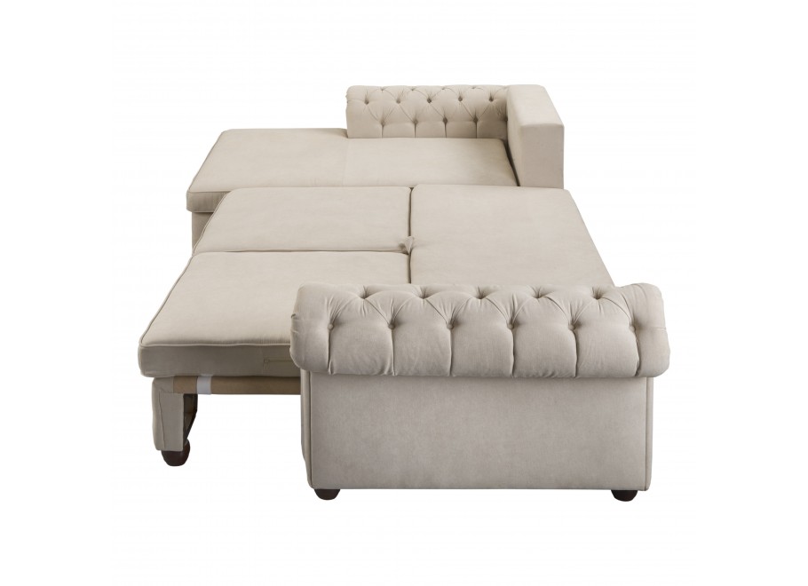 Narożnik pikowany z funkcją spania i pojemnikiem na pościel LUZERN 11