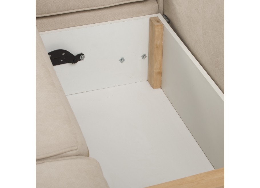 Narożnik pikowany z funkcją spania i pojemnikiem na pościel LUZERN 14