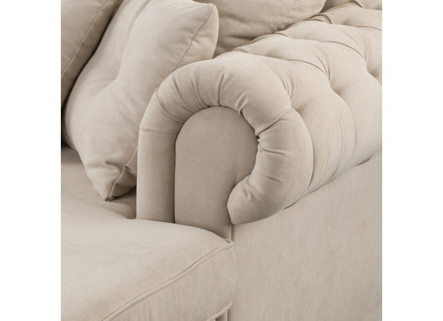 Narożnik czteroosobowy pikowany jasno beżowy glamour LUZERN - Soro 21