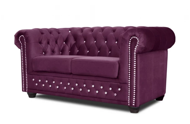 Sofa dwuosobowa pikowana Chesterfield FELIX BLINK 2 - eleganckie