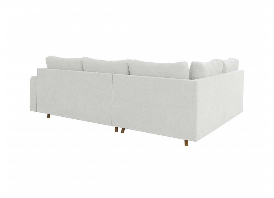 Biały Narożnik z Otomaną Laril L – Na wysokich nóżkach do salonu - Coral 70