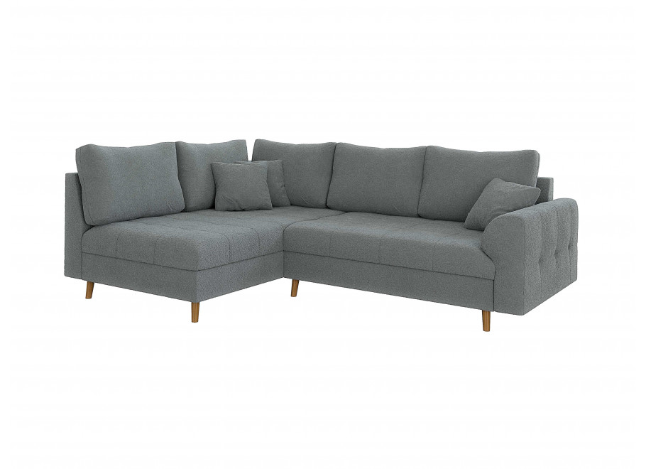 Szary narożnik L-Kształtny Laril – Na wysokich nóżkach do salonu - Coral 75