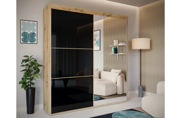 Szafa przesuwna dwudrzwiowa z lacobelem i lustrem na wymiar ASTERION - design