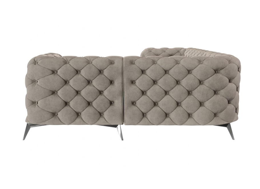 Narożnik Chesterfield szaro-beżowy – nowoczesny na wysokich nóżkach TEO 2+E+1 - Riviera 16