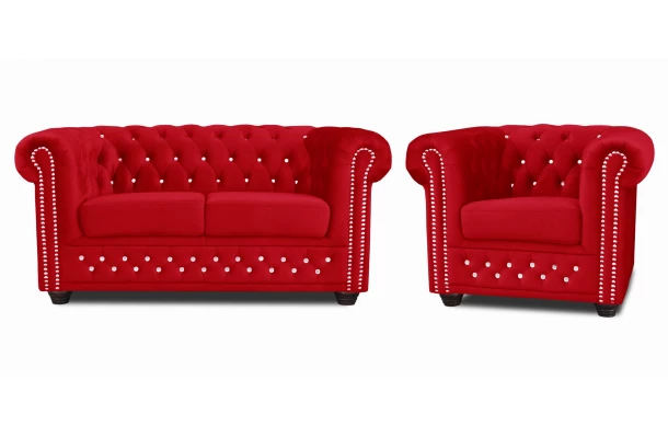 Sofa dwuosobowa pikowana Chesterfield FELIX BLINK 2 - meble