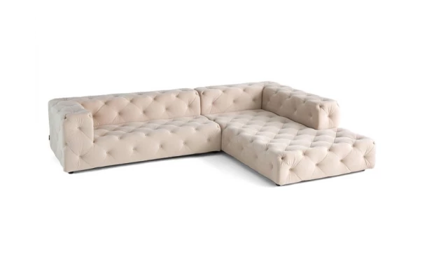 Narożnik pięcioosobowy pikowany glamour BENTLEY - design i funkcjonalnosc w parze