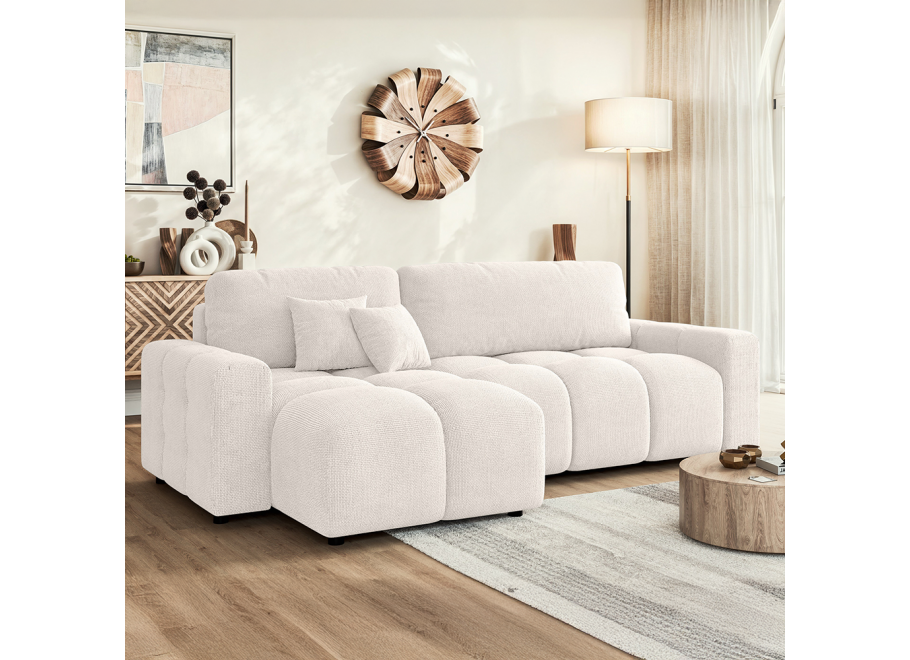 Jasny rozkładany narożnik VEGA z funkcją spania w kształcie L - Flow 5