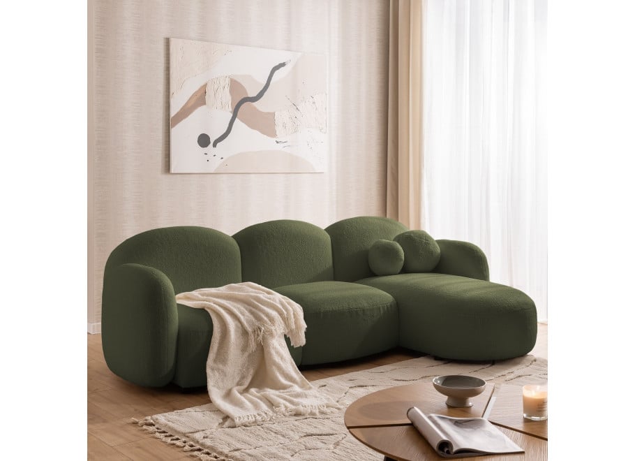 Ciemnozielony narożnik z ozdobnymi poduszkami Bloop - Quelle 37